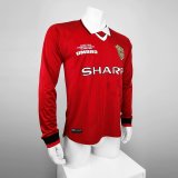 1999/2000 Manchester United Home Long Sleeve Champions League 1:1 Quality Retro Soccer Jersey