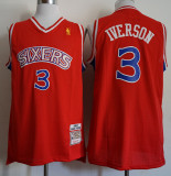 NBA 76ers (mesh print) 3 Allen Iverson red 1:1 Quality