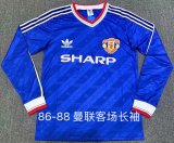 1986 Manchester United Away Long Sleeve 1:1 Quality Retro Soccer Jersey