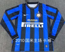 2009-2010 Inter Milan Home Long Sleeve 1:1 Retro Soccer Jersey