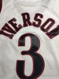 1997-1998 NBA 76ers Lverson white classic Mesh Jersey 1:1 Quality