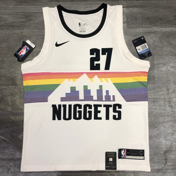 NBA Nuggets black 27 Jamal Murray with chip 1:1 Quality