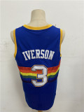 NBA Nuggets # 3 Lverson Snow mountain blue top Mesh Jersey 1:1 Quality