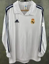 2001-2002 Retro Real Madrid Home Long Sleeve 1:1 Quality Soccer Jersey