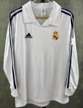 2001-2002 Retro Real Madrid Home Long Sleeve 1:1 Quality Soccer Jersey
