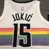NBA Nuggets white No. 15 yokic with chip 1:1 Quality