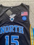 University of North Carolina #15 Black University Jersey 1:1 Quality