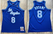 NBA Lakers Mitchell ness Laker 8 Retro Blue Gold 1:1 Quality