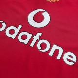 2004-2006 Manchester United Home Long Sleeve 1:1 Retro Soccer Jersey