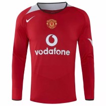 2004-2006 Manchester United Home Long Sleeve 1:1 Retro Soccer Jersey