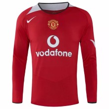 2004-2006 Manchester United Home Long Sleeve 1:1 Retro Soccer Jersey