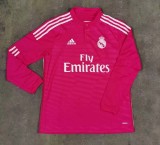 2014/2015  Real Madrid Away Pink Long Sleeve Retro  1:1 Quality Soccer Jersey