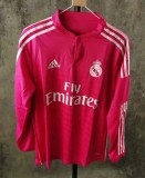 2014/2015  Real Madrid Away Pink Long Sleeve Retro  1:1 Quality Soccer Jersey