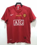 2007-2008 Manchester United Home With Embroidery Champion 1:1 Quality Retro Soccer Jersey