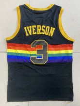 NBA Nuggets # 3 Lverson Snow mountain black top Mesh Jersey 1:1 Quality