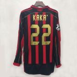 2006-2007 AC Home Long Sleeve 1:1 Quality Retro Soccer Jersey