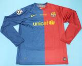 2007-2008 Barcelona Home Long sleeve 1:1 Retro Soccer Jersey