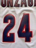 NCAA University of Gonzaga #24 white university Jersey 1:1 Quality