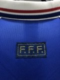 1998 France Home Long Sleeve 1:1 Quality Retro Soccer Jersey