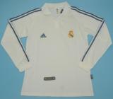 2001 Retro Real Madrid Home Long Sleeve 1:1 Quality Soccer Jersey