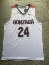 NCAA University of Gonzaga #24 white university Jersey 1:1 Quality