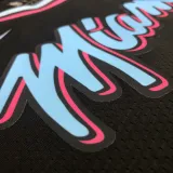NBA Heat crew crew black No.3 Wade with chip 1:1 Quality