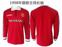 1998-1999 Manchester united home long sleeve 1:1 Quality Retro Soccer Jersey 1998-1999 Manchester united home long sleeve 1:1 Quality Retro Soccer Jersey