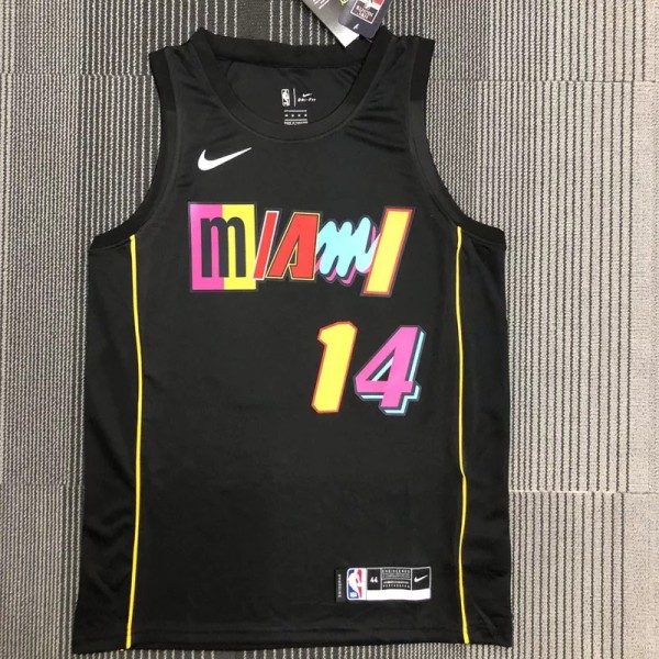 NBA Miami Heat HERRO #14 Black Top Quality Hot Pressing 1:1 Quality