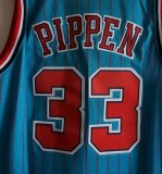 NBA Chicago Bull #33 Pippen blue mesh 1:1 Quality