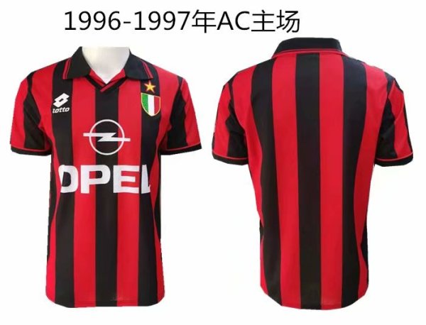 1996-1997  AC Milan Home 1:1 Quality Retro Soccer Jersey