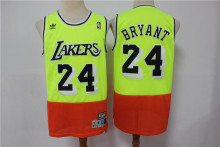 NBA Lakers 24 fluorescent green mosaic retro version 1:1 Quality