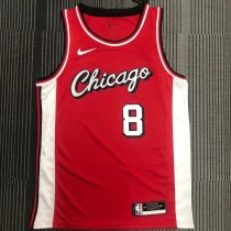 NBA Bulls LAVINE #8 Red Top Quality Hot Pressing 1:1 Quality