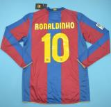 2007-2008 Barcelona Home Long sleeve 1:1 Retro Soccer Jersey