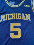 NCAA University of Michigan # 5 Jalen Rose dark blue jersey 1:1 Quality