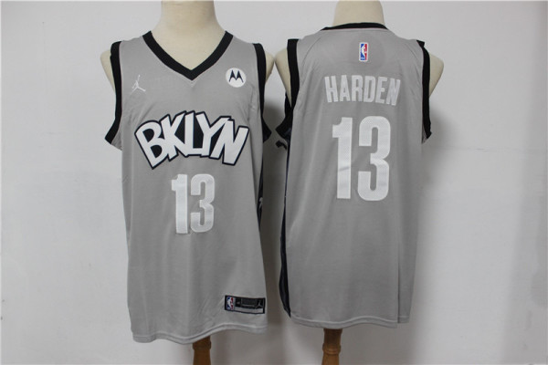 NBA 2021 Nets #13 Harden grey 1:1 Quality