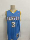NBA Nuggets # 3 Lverson Retro moon blue top Mesh Jersey 1:1 Quality