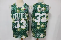 NBA Celtic 33 green print swing tear tear limited retro Jersey 1:1 Quality
