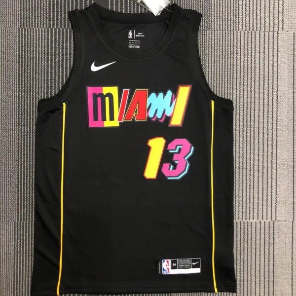 NBA Miami Heat ADEBAYO #13 Black Top Quality Hot Pressing 1:1 Quality