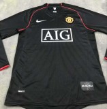 2007-2008 Manchester United 2RD Away Long Sleeve 1:1 Retro Soccer Jersey