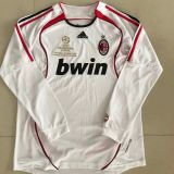 2006/2007 AC Milan Away White Long Sleeve 1:1 Quality Retro Soccer Jersey