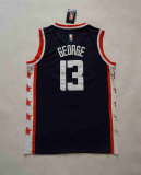 NBA New season clippers (new fabric print) 13 George City Edition dark blue, black, white, retro white 1:1 Quality
