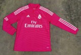 2014/2015  Real Madrid Away Pink Long Sleeve Retro  1:1 Quality Soccer Jersey