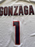 NCAA University of Gonzaga #1 white university Jersey 1:1 Quality