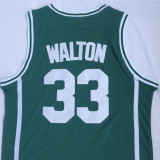 Bill Walton # 33 helix High School Green Embroidered Jersey 1:1 Quality