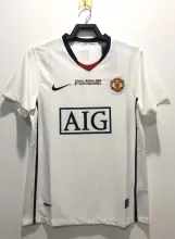 2008-2009 Manchester United Away White Champions League 1:1 Quality Retro Soccer Jersey