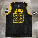 NBA Laker crew neck black snake 23 James with chip 1:1 Quality