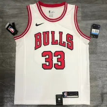 NBA Bulls crew neck white 33 with chip 1:1 Quality