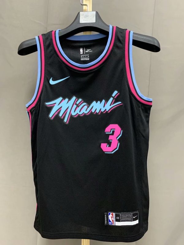 NBA Heat black Wade No. 3 1:1 Quality