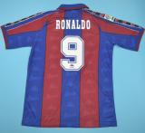 1996-1997 RONALDO # 9 Barcelona Home Red and Blue Retro 1:1 Quality Soccer Jersey