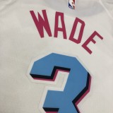 NBA Heat crew crew neck white No. 3 Wade with chip 1:1 Quality